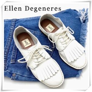 ED Ellen Degeneres Love Leather Classic Oxfords Shoes in White